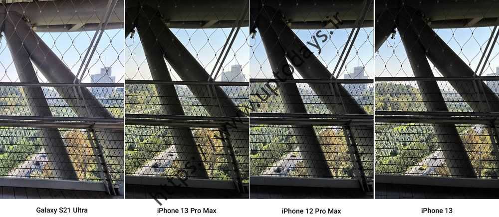 مقایسه عکاسی HDR آیفون 13، آیفون 13 پرو مکس، آیفون 12 پرو مکس و گلکسی اس 21 اولترا